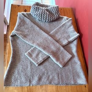 EUC Mohair blend Eileen Fisher grey turtleneck sweater, size XL